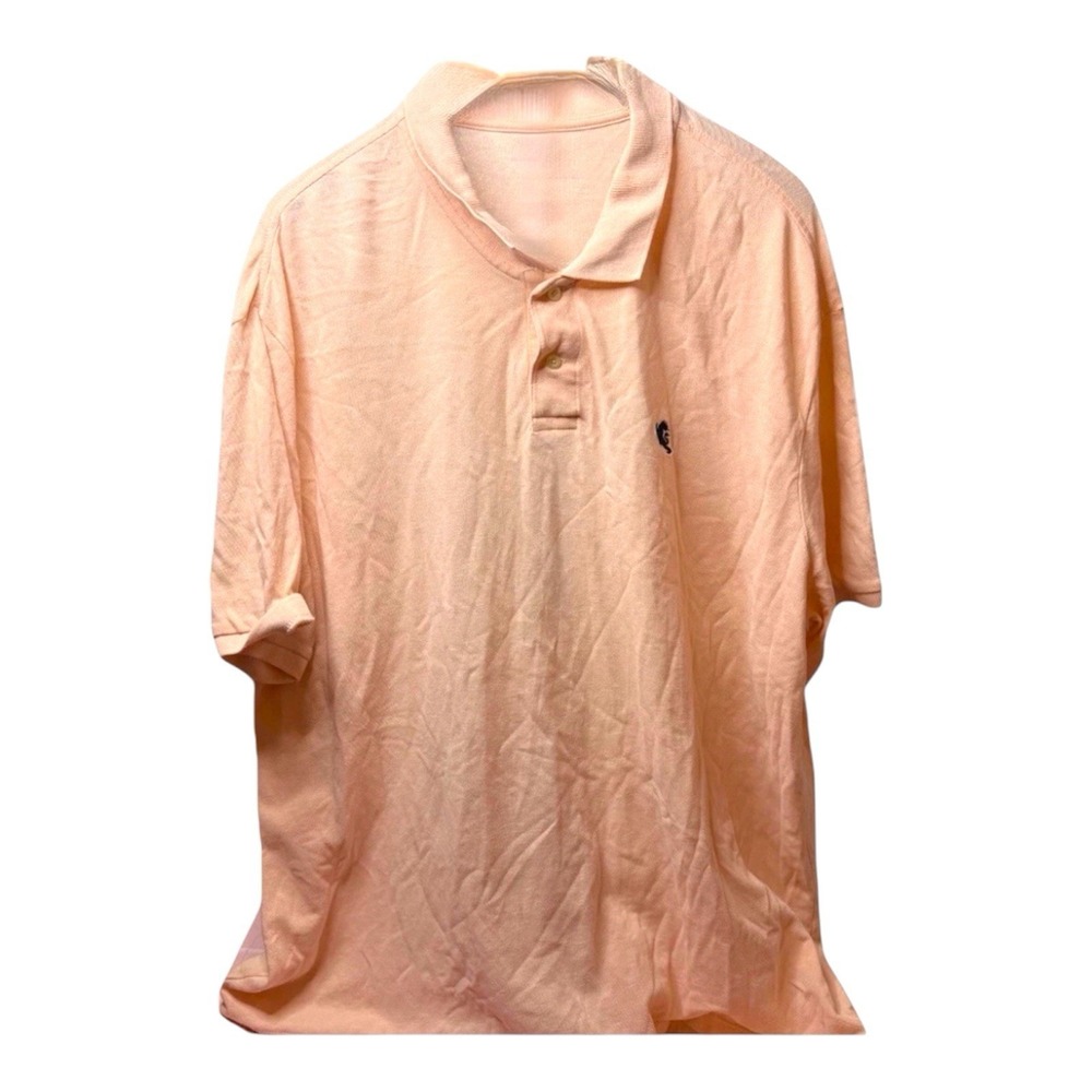 Express‎ Pique Polo Shirt Men's XXL Peach Short Sleeve Collared Casual Top